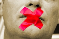 Mouth with tape