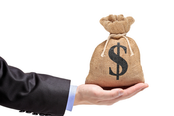 hand with money bag
